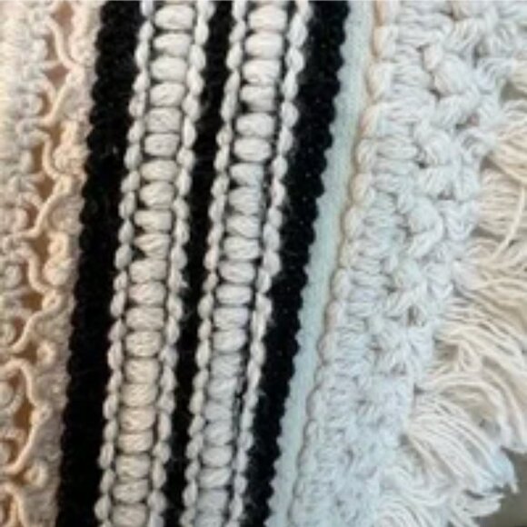 Anthropologie by Eri + Ali Top Cotton Fringe Boho Zipper 3/4 Sleeves, sz Large - Picture 13 of 14